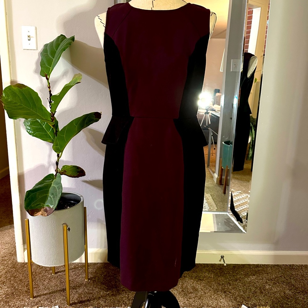 Ann Taylor Loft Size 6 Burgundy/Black dress
